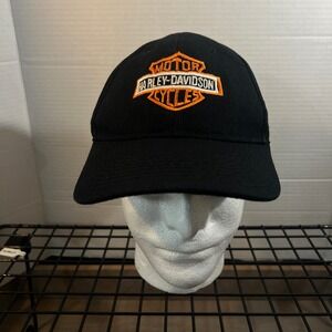 Harley-Davidson Mens Black Baseball Cap Embroidered Bar and Shield Logo Hat
